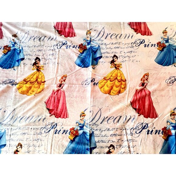 Disney Princess Twin Flat Sheet Dear Diary Pink 60% Cotton Dream Pristine CUTE - Picture 1 of 3